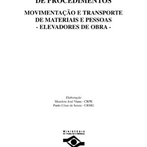 RTP 05 - Recomendação Técnica de Procedimentos Movimentação e Transporte de Materiais e Pessoas - Elevadores de Obra - PDF