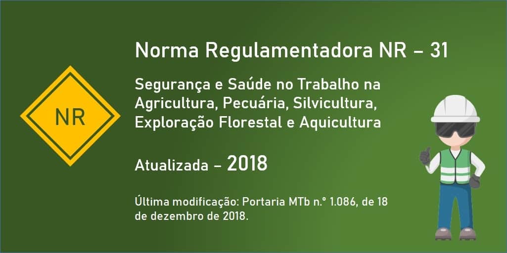 Norma Regulamentadora NR-31 - Segurança e Saúde no Trabalho na Agricultura, Pecuária, Silvicultura, Exploração Florestal e Aquicultura - Atualizada - 2018